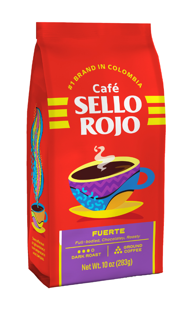 Café Sello Rojo coffee bag on a white background